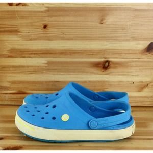 Crocs Crocband Blue Yellow Woman’s Size 7 Clogs Mules